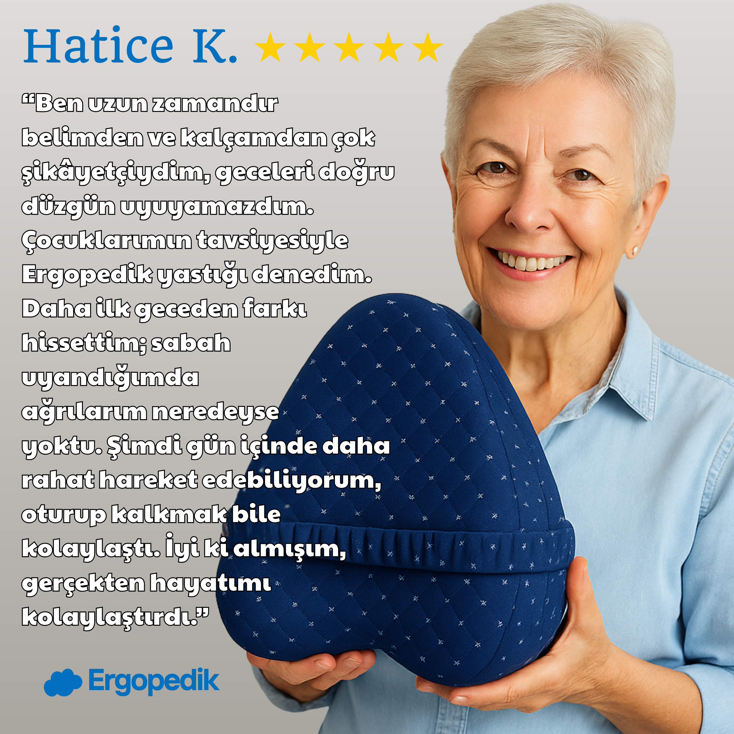 Ergopedik™ Yastık - Sırtı, Dizleri & Siyatiği Rahatlatır
