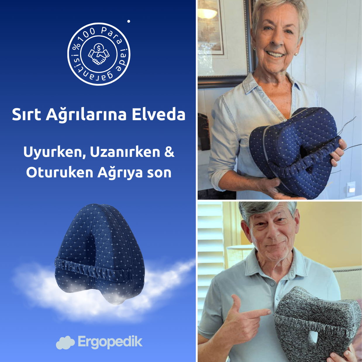 Ergopedik™ Yastık - Sırtı, Dizleri & Siyatiği Rahatlatır